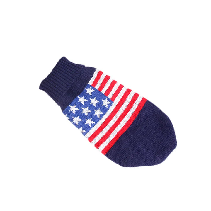 Pets-Shop. Single pet sock with American flag design on a white background. Shopets-Amazon.