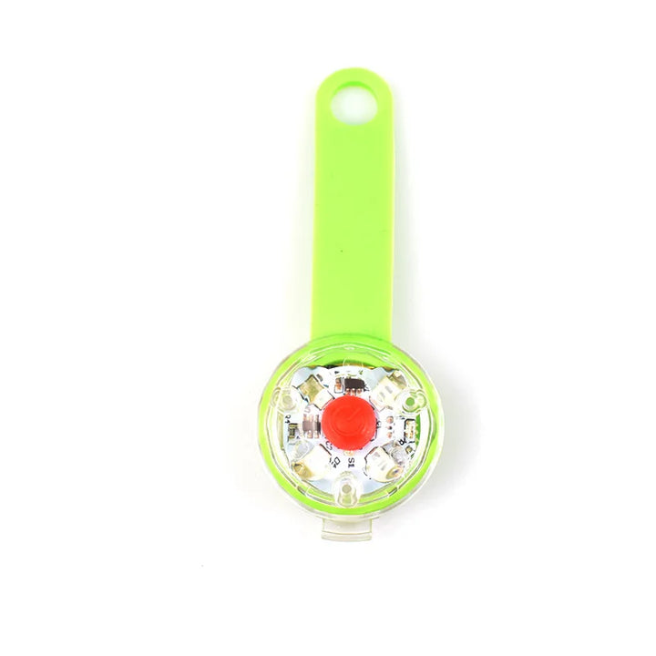 Pets-Shop Green handheld LED flashlight with a red button on a white background. Shopets-Amazon