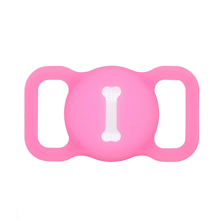 Pets-Shop Pink bone-shaped silicone pet feeding mat isolated on a white background. Shopets-Amazon.