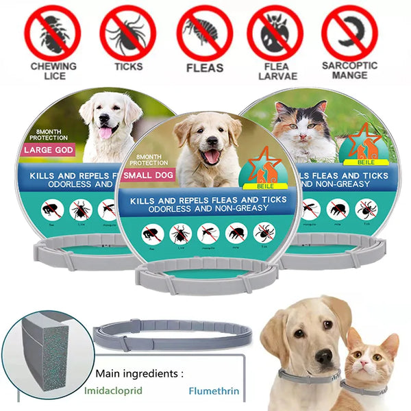 SHOPETS 38/70CM Pet Anti Flea and Tick Collar for Cats and Dogs