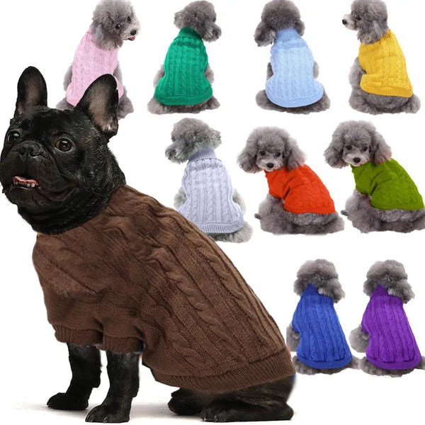 SHOPETS Pet Knitted Winter Sweater for Small to Medium Dogs