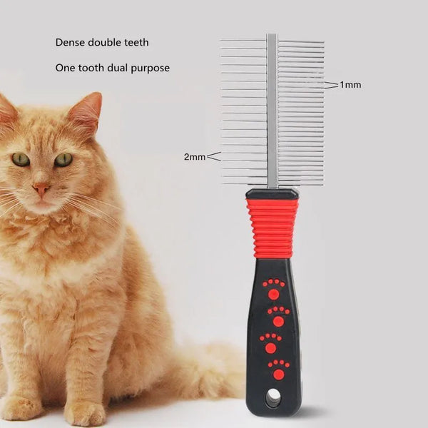 SHOPETS Dual-Sided Pet Combs: Removes Tangles, Knots, Loose Fur, and Dirt for Cats and Dogs