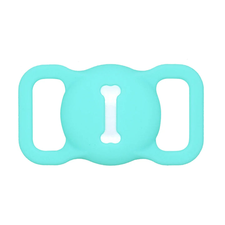 Pets-Shop. A light blue silicone bone-shaped dog chew toy on a white background. Shopets-Amazon.