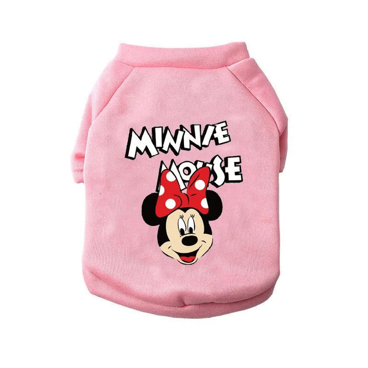 Pets-Shop: Pink dog sweater with "Minnie Mouse" print and character graphic. Shopets-Amazon.