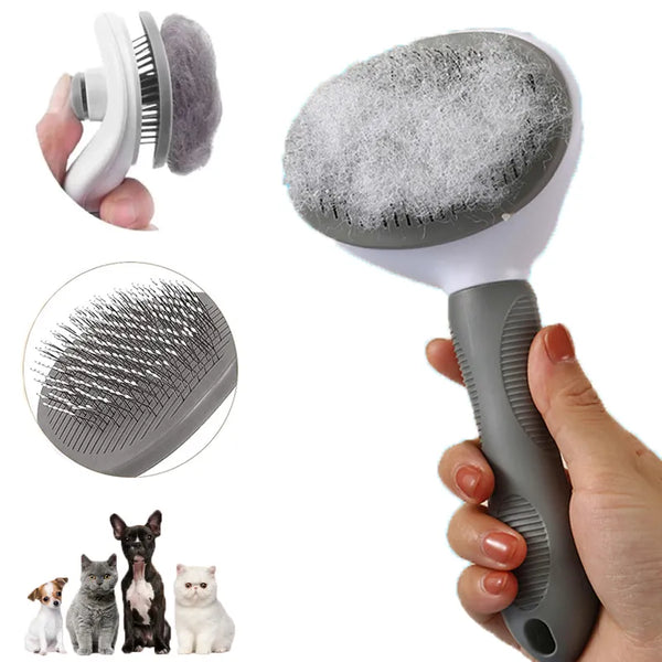 SHOPETS Pet Hair Remover Grooming Comb - Stainless Steel Brush for Dogs and Cats