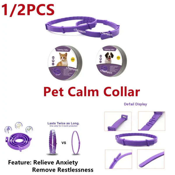 SHOPETS Pet Calm Collar: Plastics Neck Strap for Cats and Dogs to Soothe Anxiety and Restlessness