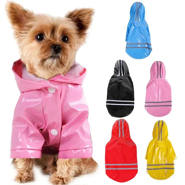 SHOPETS Dog Raincoat - Reflective, Waterproof, and Snowproof Coat for Small Dogs and Cats - Chihuahua, Bulldog, and Other Pets - Cape Poncho Costume