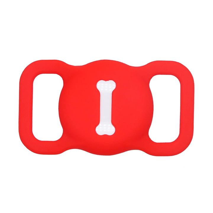 Pets-Shop Red bone-shaped silicone pet placemat on a white background. Shopets-Amazon.