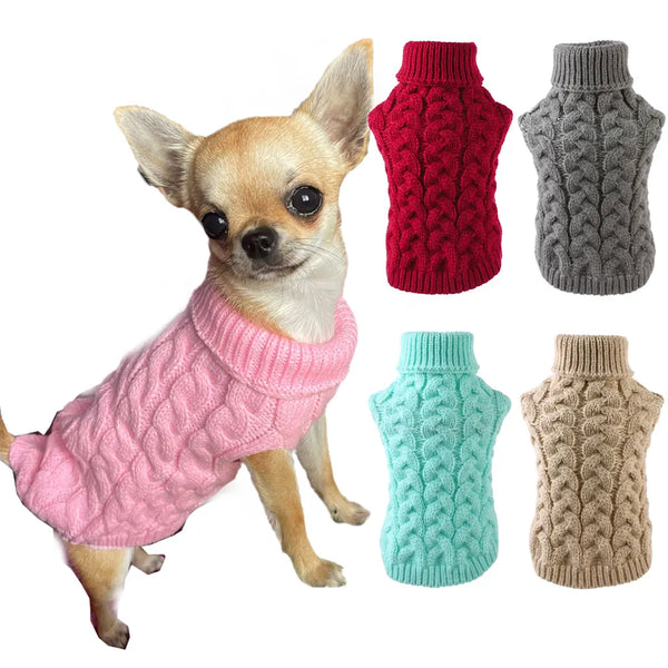 SHOPETS Classic Solid Chihuahua Puppy Dog Sweater for Small Dogs