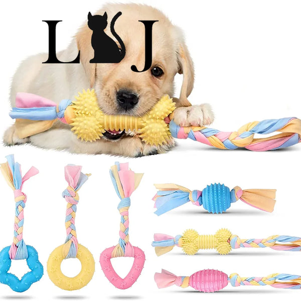 SHOPETS Pet Dog Toy Ball - Small Dogs and Puppies - Promoting Teeth Cleaning and Molar Health - Rope Chew Toy Accessory (1pc)