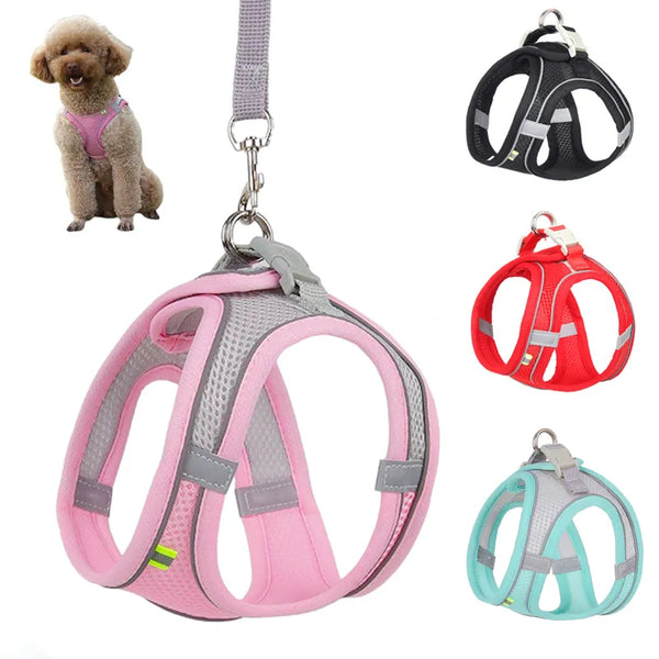 SHOPETS Small Dog Harness Leash Set: Adjustable Vest for French Bulldog, Chihuahua, Pug, and Similar Breeds