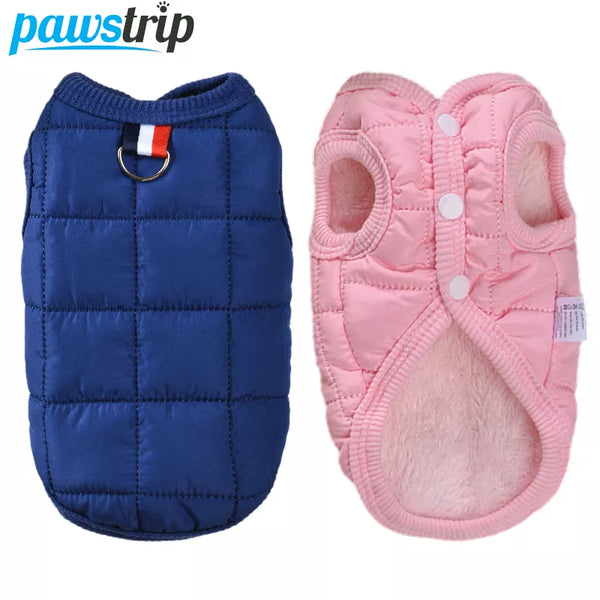 Pets-Shop Blue and pink quilted dog jackets with a fleece lining and secure fastenings. Shopets-Amazon.