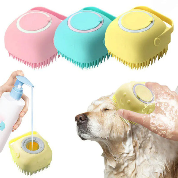 SHOPETS Silicone Pet Grooming Gloves for Dogs and Cats