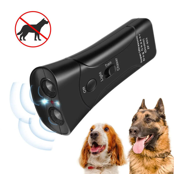 SHOPETS Dog Repeller Ultrasonic Bark Deterrent with LED Flashlight