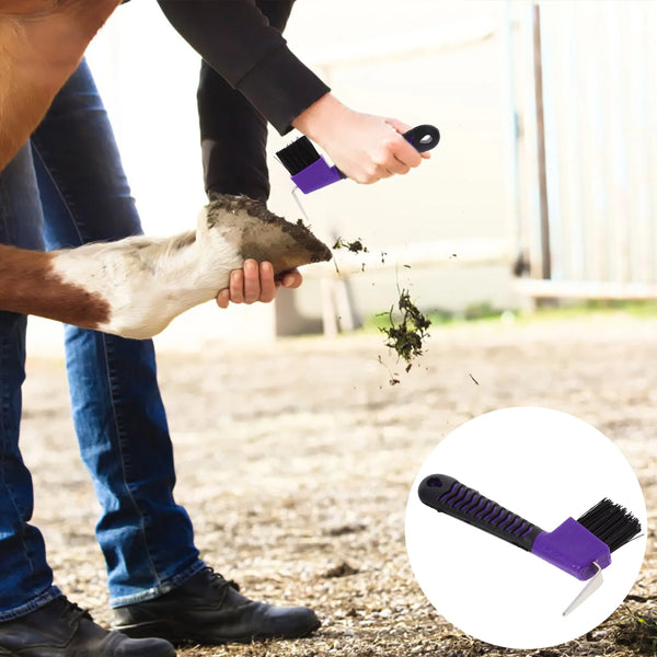 SHOPETS Anti-Slip Hoof Pick and Brush for Horse Hoof Care