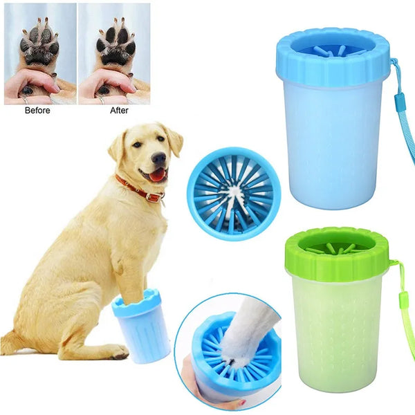 SHOPETS Small Size Dog Grooming Muddy Paw Cleaning Cup with Detachable Silicone Brush