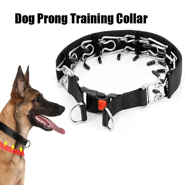 SHOPETS Adjustable Prong Collar with Quick-Release Buckle - Safe and Efficient Training Tool for Dogs of All Sizes