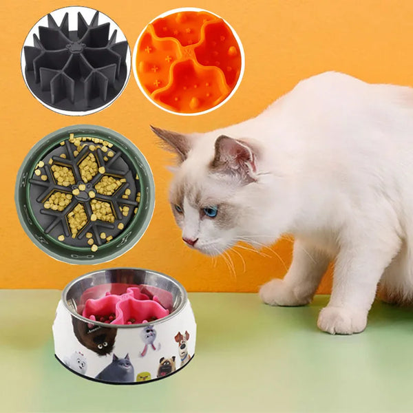 SHOPETS Pet Supplies Snowflake Shape Silicone Slow Food Mat with Bottom Suction Cup for Dogs and Cats