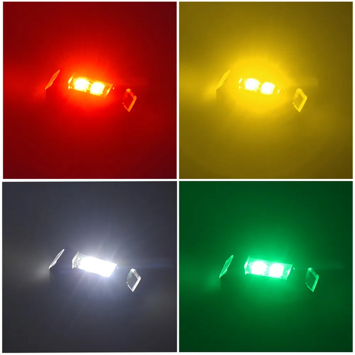 Pets-Shop Four images of lights in red, yellow, white, and green, illuminating through fog or mist. Shopets-Amazon