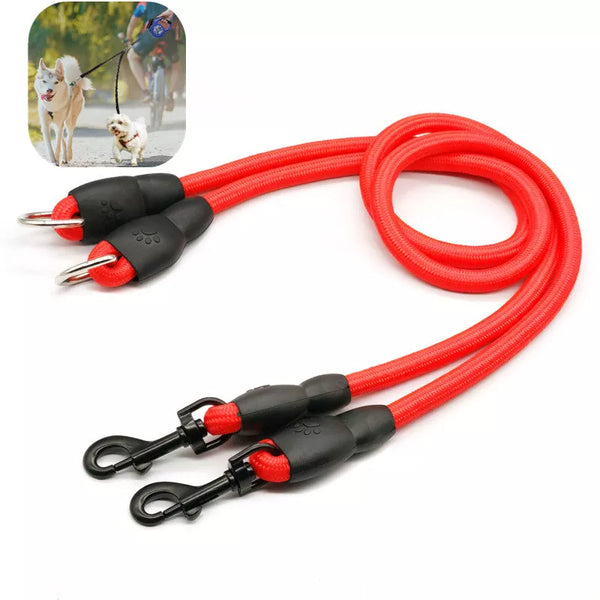 SHOPETS Double Dog Leash with Detachable Chains - Pet Walking Accessories