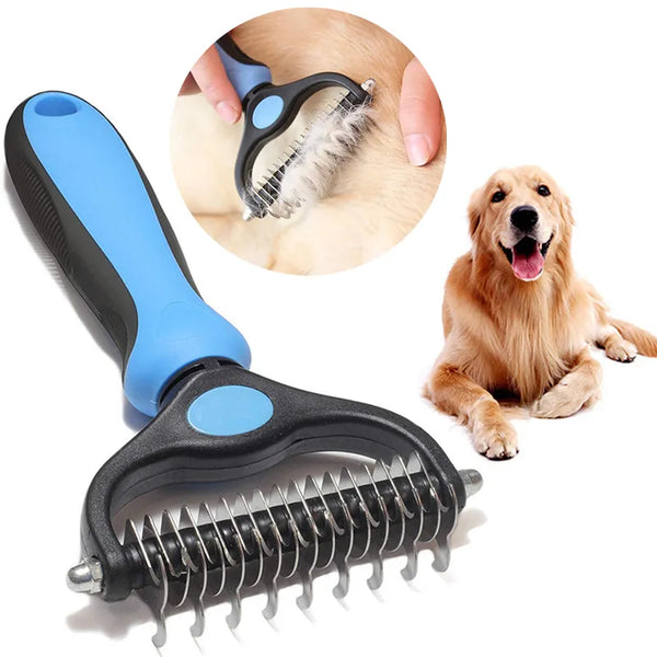 SHOPETS Professional Pet Deshedding Brush for Dogs and Cats