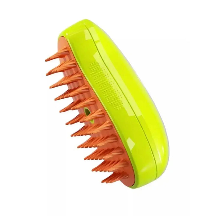 Pets-Shop. A green and orange pet grooming brush with flexible bristles. Shopets-Amazon.