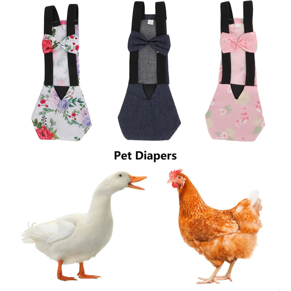 SHOPETS Duck Diapers: Washable Goose Flight Suits with Elastic Band and Bowknot Design