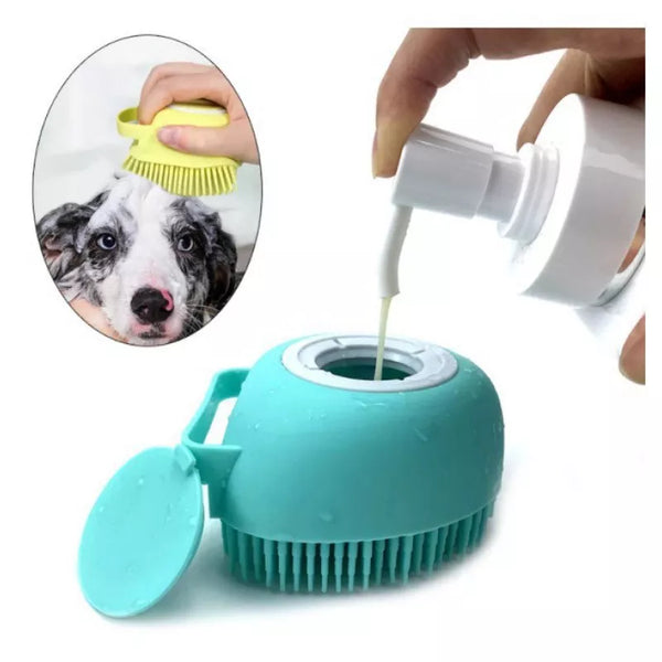 SHOPETS Silicone Pet Bath Massage Gloves Brush for Dogs and Cats